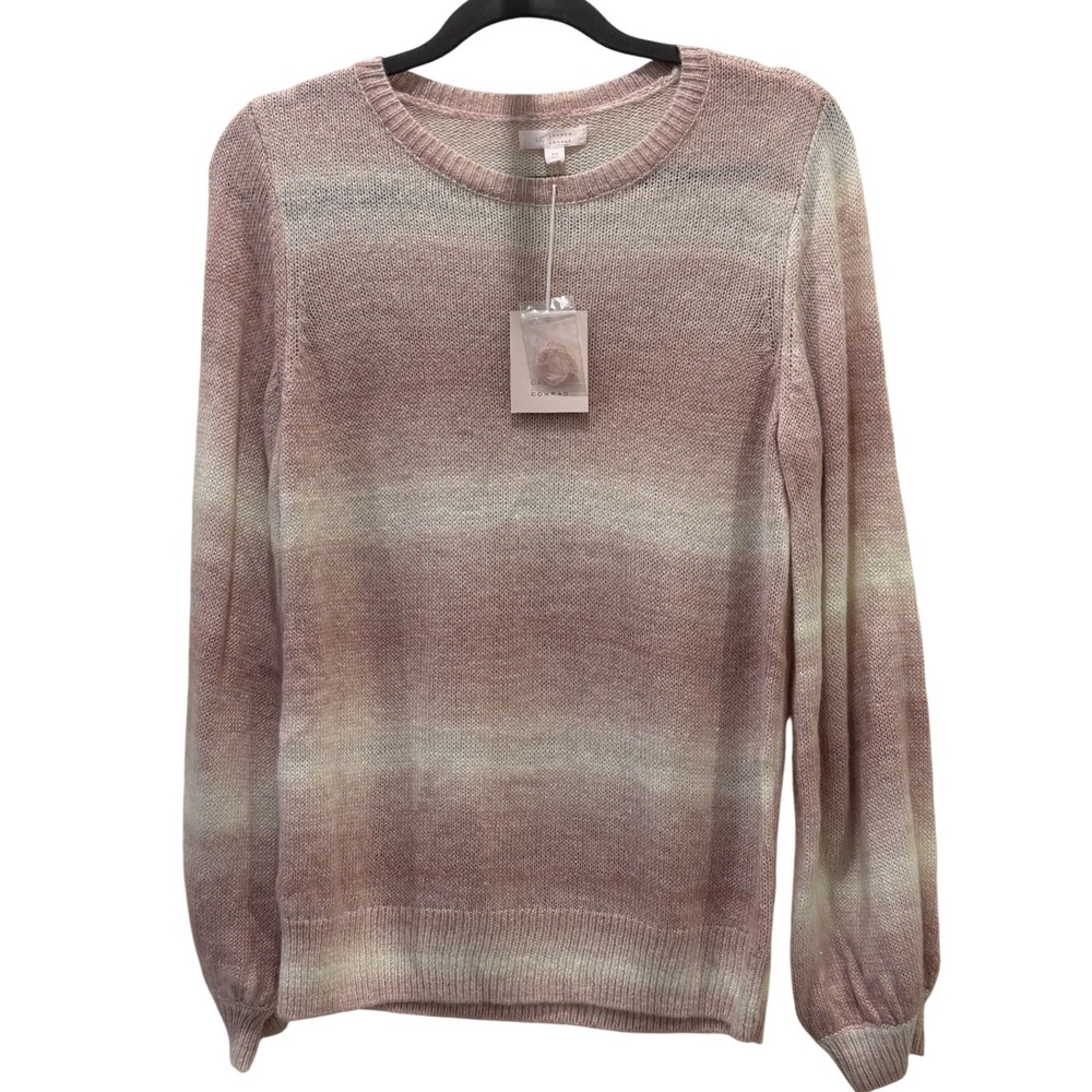 LC Lauren Conrad Romantic Sweater Medium Pink Ombre Metallic Shimmer Pullover